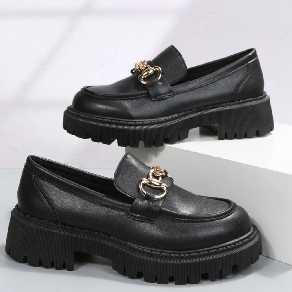 Shein women faux slip on chunky wedge loafer